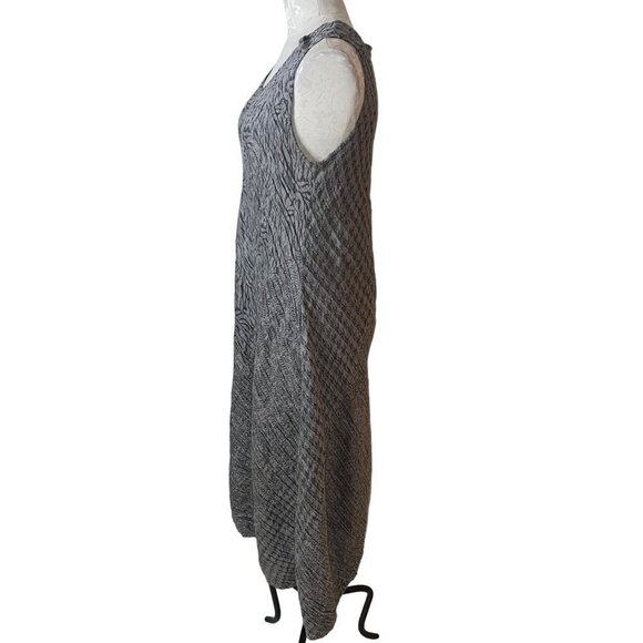 Igor Womens Dress Size Medium Gray Paloma Midi Sleeveless Pockets Linen - Picture 2 of 10
